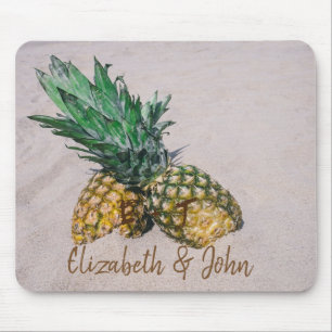 Tapis De Souris Plage adorable, Sable, Ananas -Personnalisé