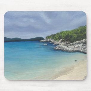 Tapis De Souris Plage avec des nuages de tempête Mousepad