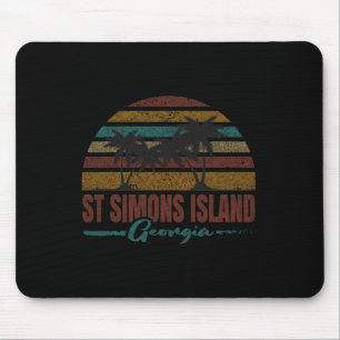 Tapis De Souris Plage Côte Ville Vacances Souvenir St Simons Isl