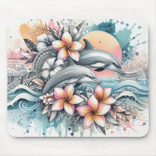 Tapis De Souris Plage d'animaux marins (Devant)
