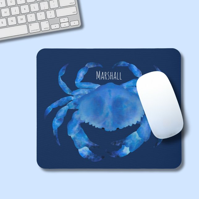Tapis De Souris Plage de crabe Crustacé (blue crab mouse mat)