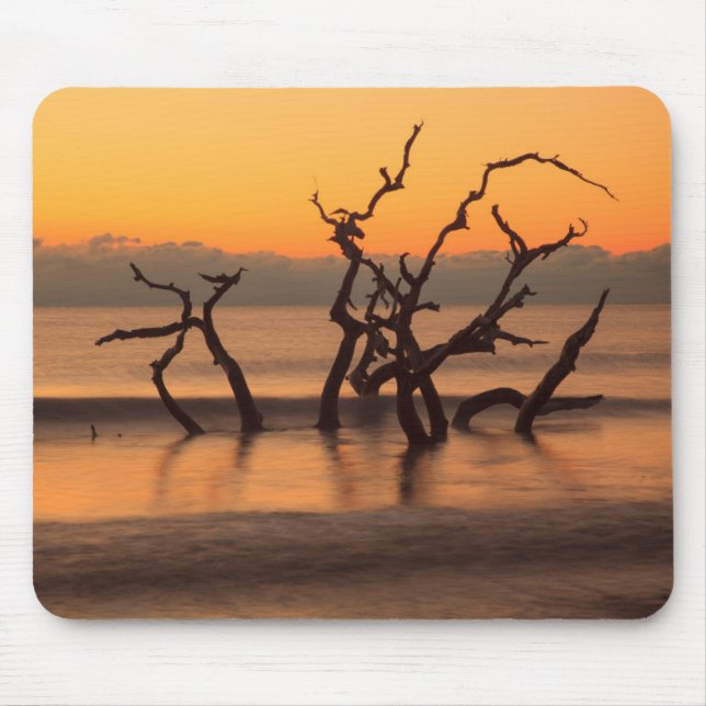 Tapis De Souris Plage de Driftwood à Sunrise Jekyll Island Georgia (Devant)