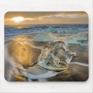 Tapis De Souris Plage de sable noir   Jokulsarlon Sud Islande