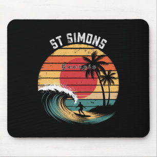 Tapis De Souris Plage de St Simons Géorgie Plage Surfing