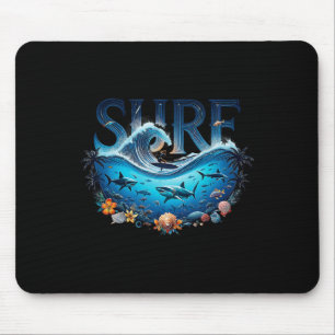 Tapis De Souris Plage de surf de grosse vague Amateur de surfeur g