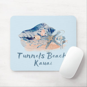 Tapis De Souris Plage de Tunnels Kauai Coquillages
