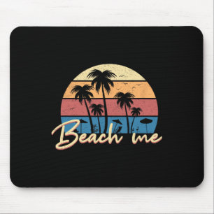 Tapis De Souris Plage drôle rétro palmier vacances été 