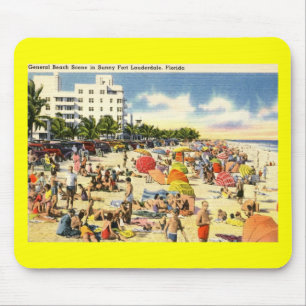 Tapis De Souris Plage, Fort Lauderdale, Floride Vintage