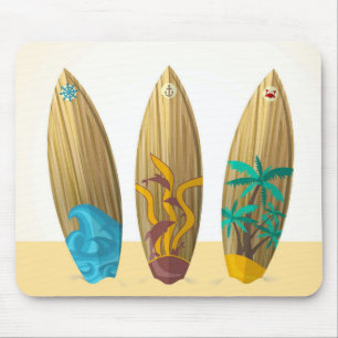 Tapis De Souris Plage trio surf rétro