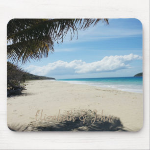 Tapis De Souris Plage tropicale, Sable, Palme -Personnalisé