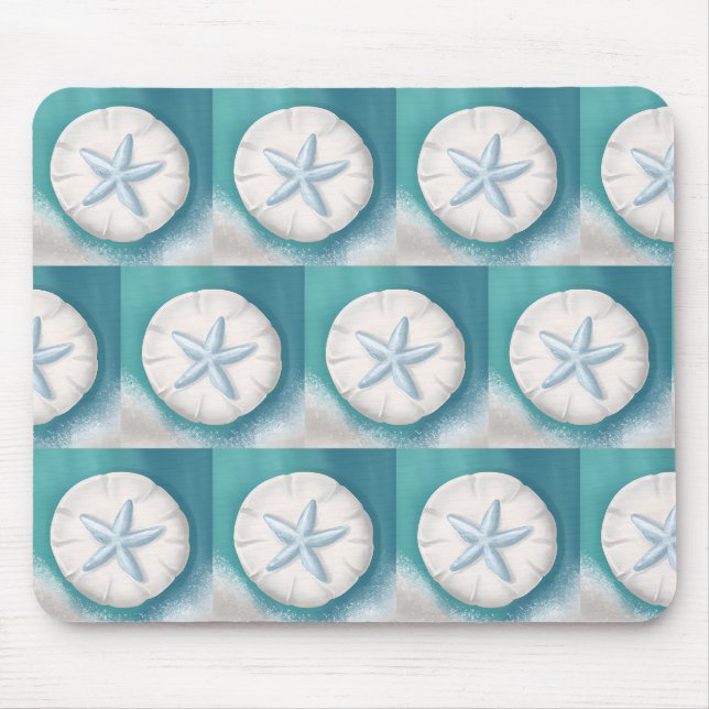 Tapis De Souris Plage turquoise de Starfish et de sable Dollar (Devant)