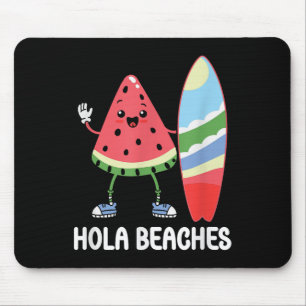 Tapis De Souris Plages de Hola Cute Kawaii Watermelon Plage Surfbo