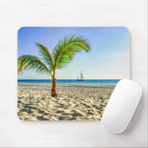 Tapis De Souris Plages tropicales   Bateau, Palmier, Aruba