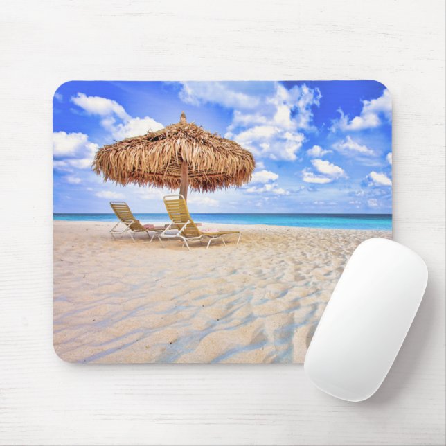 Tapis De Souris Plages tropicales | Plage de sable d'Aruba (Avec souris)