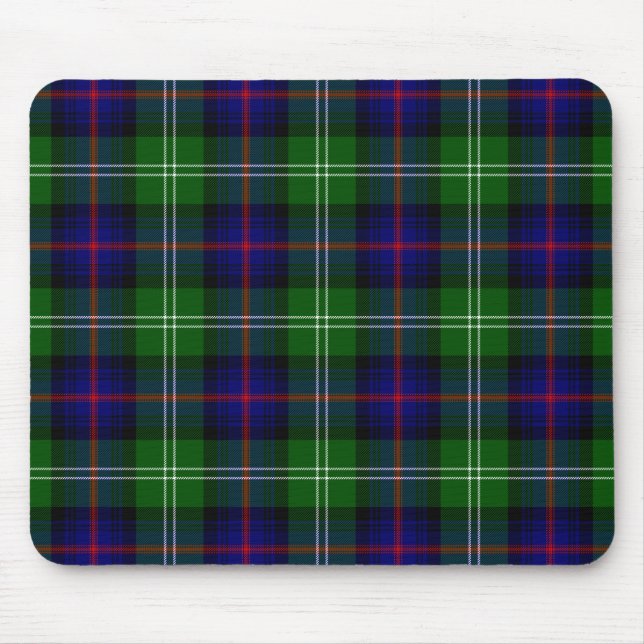 Tapis De Souris plaid bleu vert de tartan du sud (Devant)