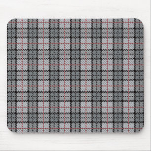 Tapis De Souris Plaid de pixel dans le gris avec la rayure rouge