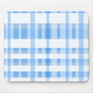 Tapis De Souris Plaid doucement bleu et blanc