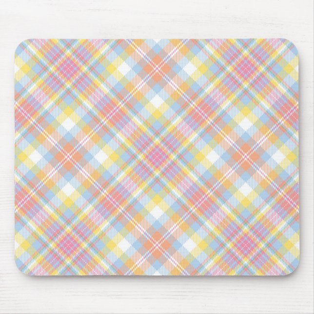 Tapis De Souris Plaid en pastel de rayure (Devant)