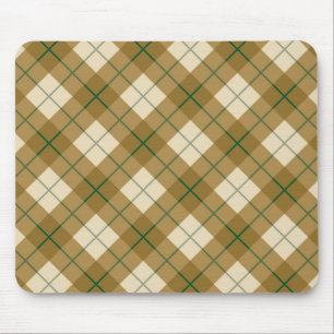 Tapis De Souris Plaid polarisé en or avec la rayure verte