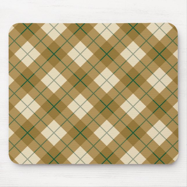 Tapis De Souris Plaid polarisé en or avec la rayure verte (Devant)