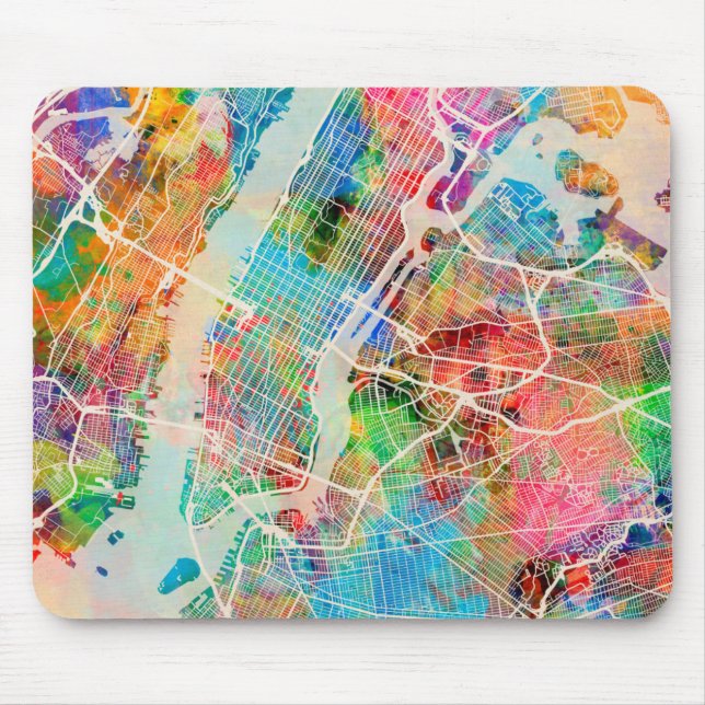 Tapis De Souris Plan de ville de New York City (Devant)