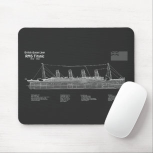 Tapis De Souris Plan directeur des navires Titanic RMS PBD