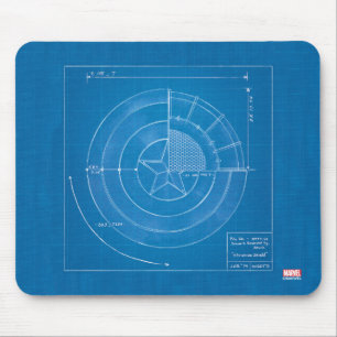 Tapis De Souris Plan du bouclier de Captain America