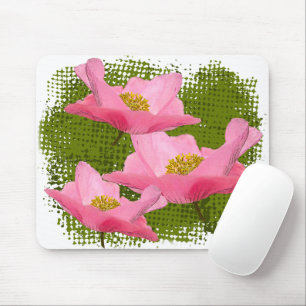 Tapis De Souris Plan rapproché rose de flottement du pavot trois