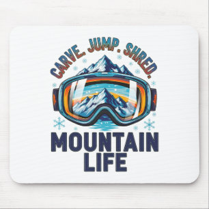 Tapis De Souris Planche à neige Snowboardeur cool Skiant en descen