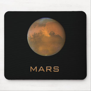 Tapis De Souris Planète Mars Pleine Vue Orange Mousepad