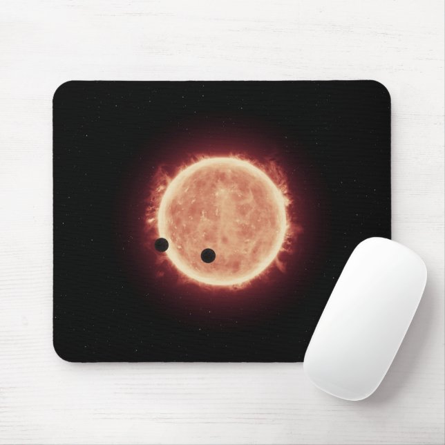 Tapis De Souris Planètes Transitant Red Nwarf Star Dans Trappist-1 (Avec souris)