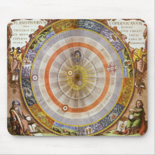 Tapis De Souris Planisphère céleste copernicien d'astronomie vinta