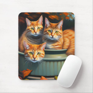 Tapis De Souris Plantes de pots de chats de gingembre, Mousepad