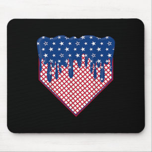 Tapis De Souris Plaque de baseball Drip Garçons Glace Drapeau amér