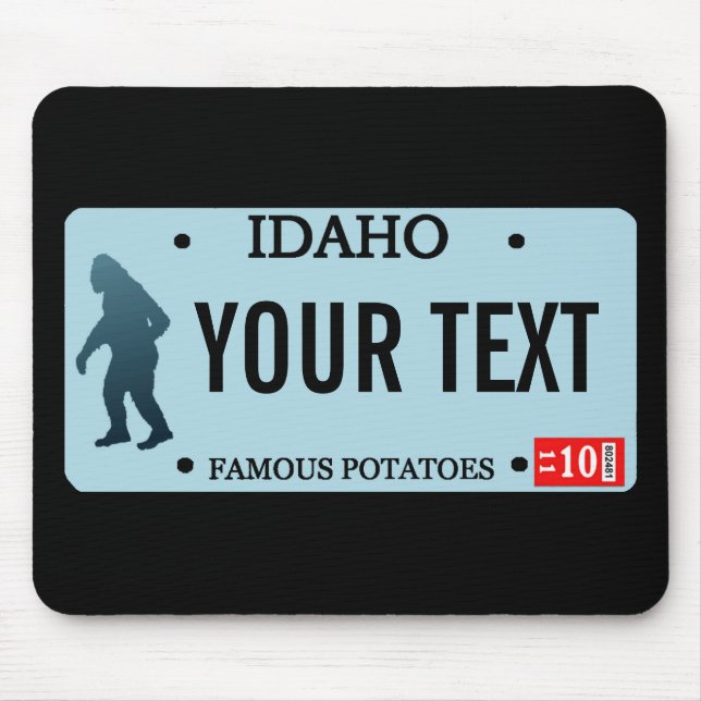 Tapis De Souris Plaque de licence Idaho Sasquatch (Devant)