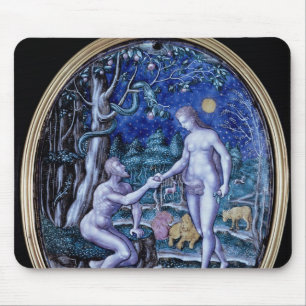 Tapis De Souris Plaque de Limoges dépeignant Adam et Ève, c.1570