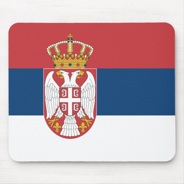 Tapis De Souris Plaque de souris avec Drapeau de Serbie (Devant)