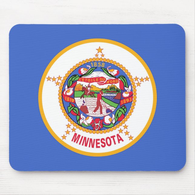 Tapis De Souris Plaque de souris avec Drapeau du Minnesota Etat -  (Devant)