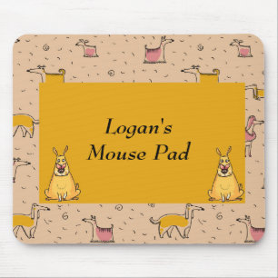 Tapis De Souris Plaque de souris couleur or avec Chiens comiques