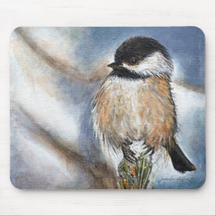 Tapis De Souris Plaque de souris de chickadee noire