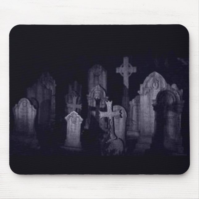 Tapis De Souris Plaque de souris de cimetière de minuit (Devant)
