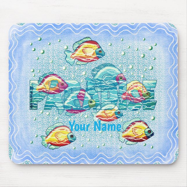 Tapis De Souris Plaque de souris de poisson paradis (Devant)