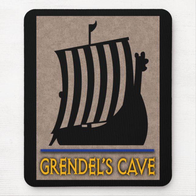 Tapis De Souris Plaque de souris du logo grotte de Grendel (Devant)