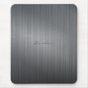 Tapis De Souris Plaque de souris en métal brossé noir