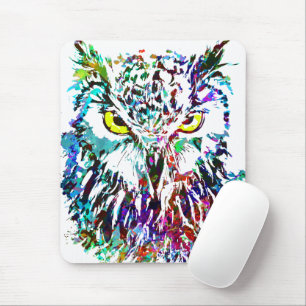 Tapis De Souris Plaque de souris Owl Chouette colorée Mousepad