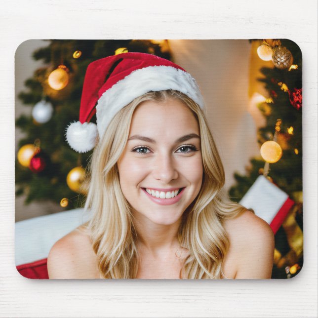 Tapis De Souris Plaque de souris pour fille de Noël (Devant)