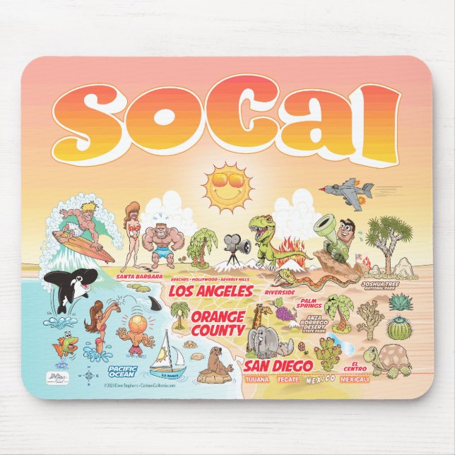 Tapis De Souris Plaque de souris SoCal ensoleillée (Devant)