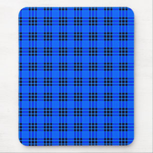 Tapis De Souris Plaqué Royal Blue Black Checks Motif-57686
