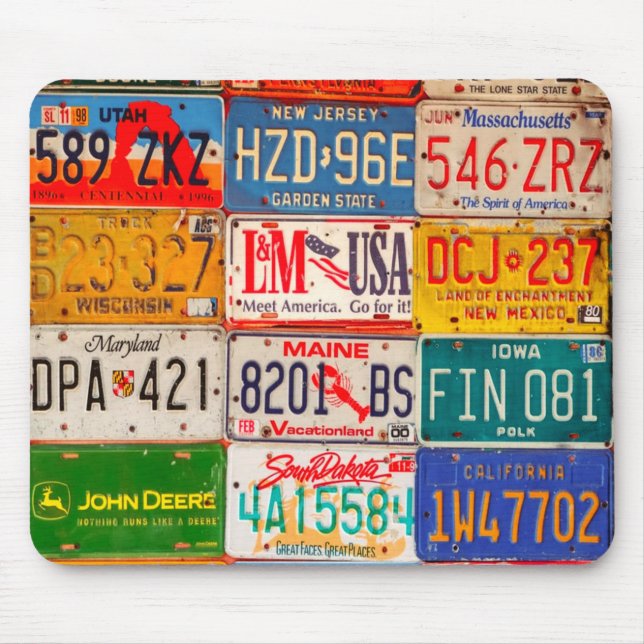 Tapis De Souris Plaques de licence américaines Art America (Devant)