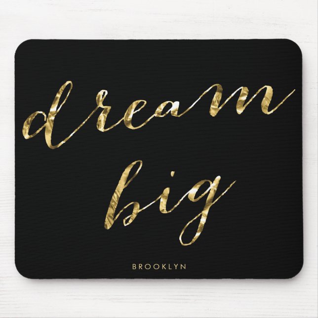 Tapis De Souris Plaques de souris à huile d'or personnalisées Noir (Devant)
